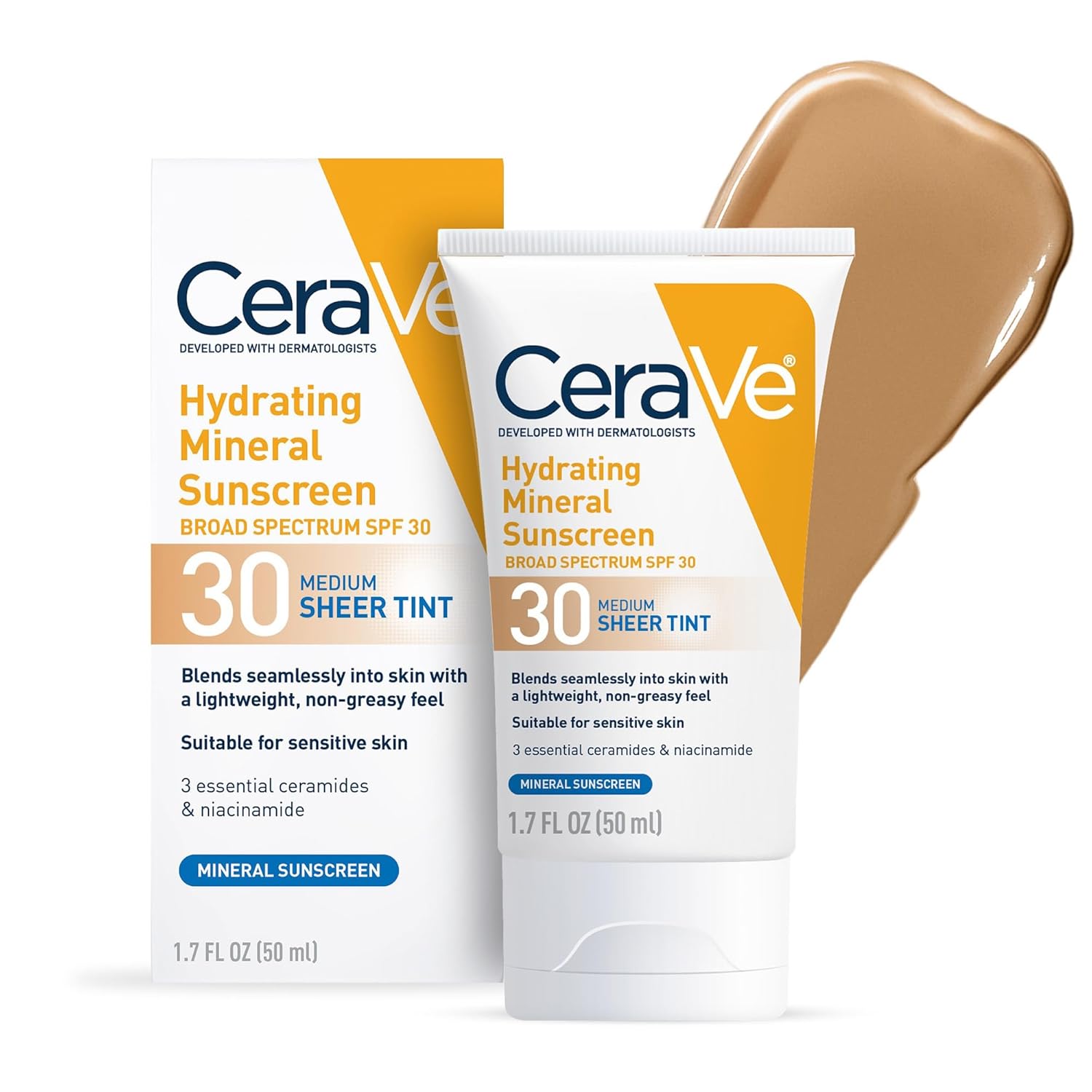 CeraVe Hydrating Mineral Sunscreen SPF 30 with Sheer Medium Tint