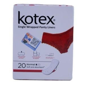 KOTEX PANTY LINERS 20s INDIVIDUALLY WRAPPED