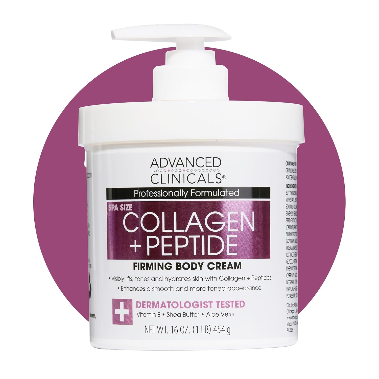 Advanced Clinicals Collagen Peptides Body Lotion & Face Moisturizer